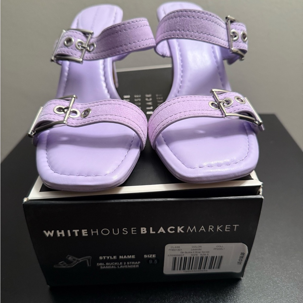 White House Black Market Purple Sandals with Double Strap Design 9 1/2